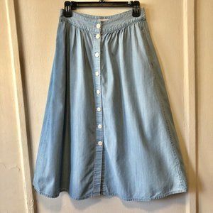 Madewell Chambray Midi Skirt (with pockets!)